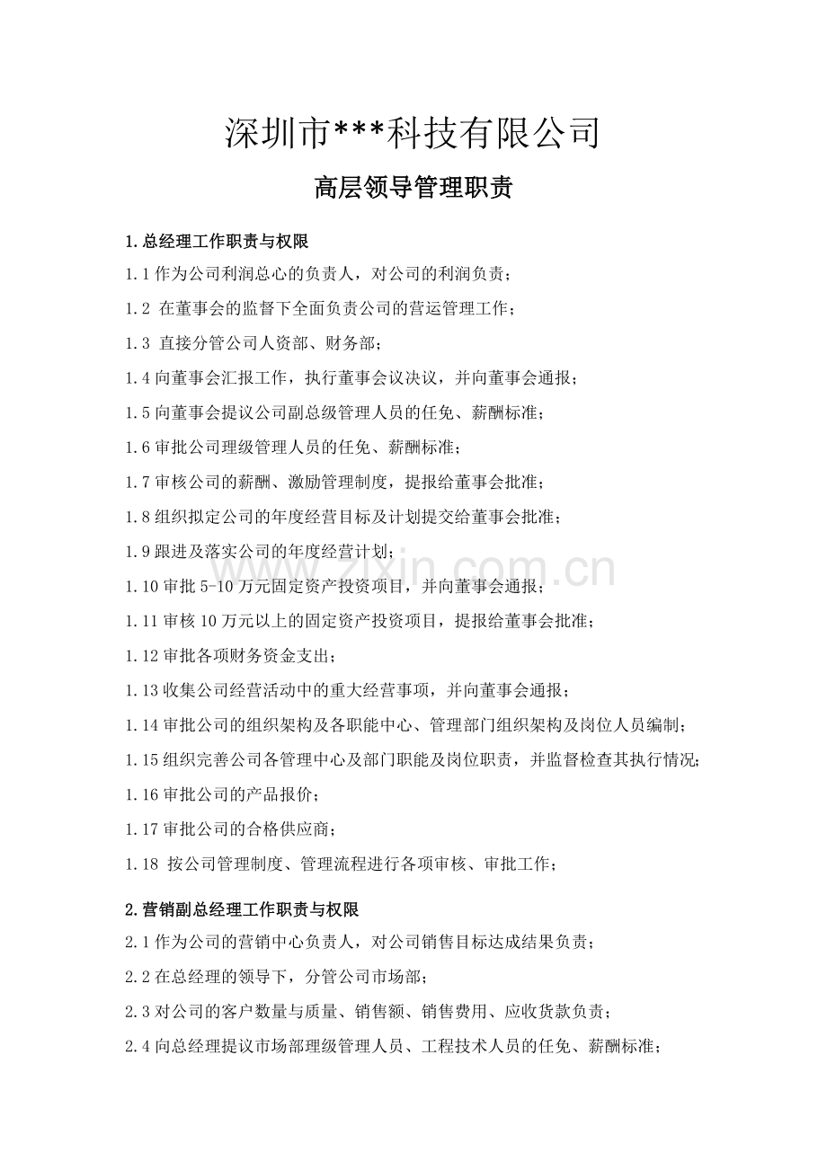 公司组织架构及高层领导岗位职责.docx_第2页