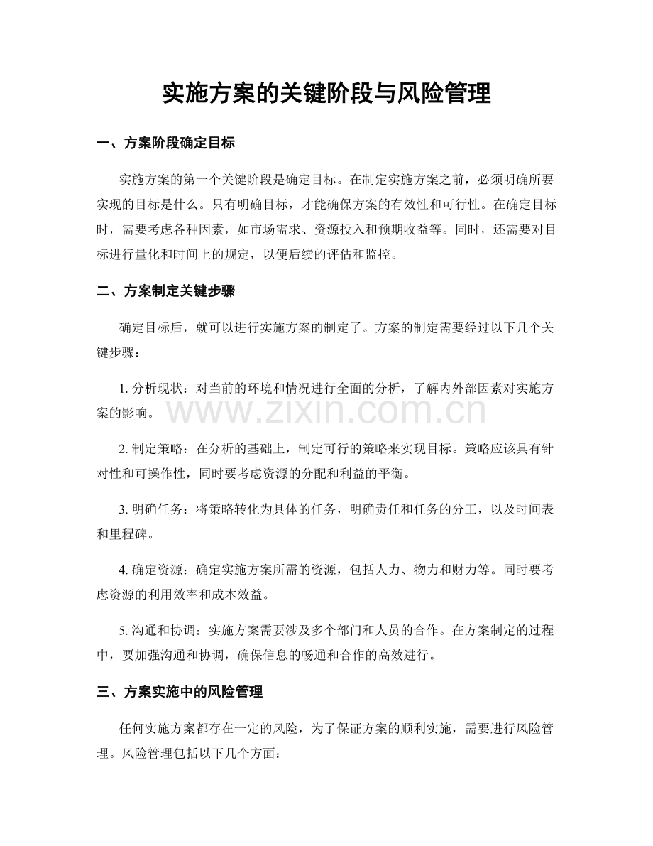 实施方案的关键阶段与风险管理.docx_第1页