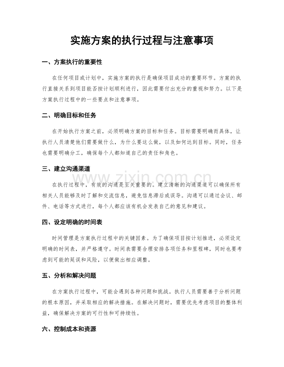 实施方案的执行过程与注意事项.docx_第1页