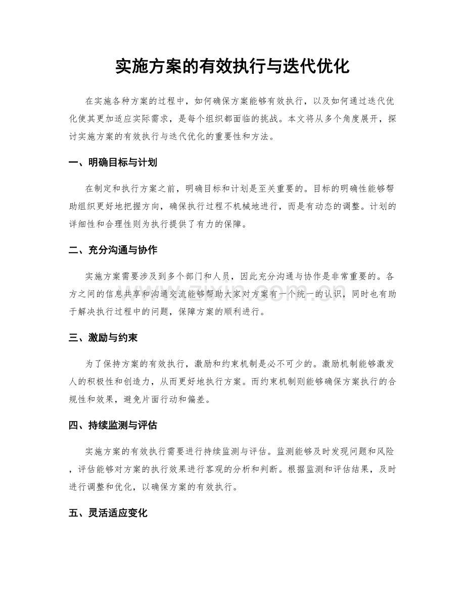 实施方案的有效执行与迭代优化.docx_第1页