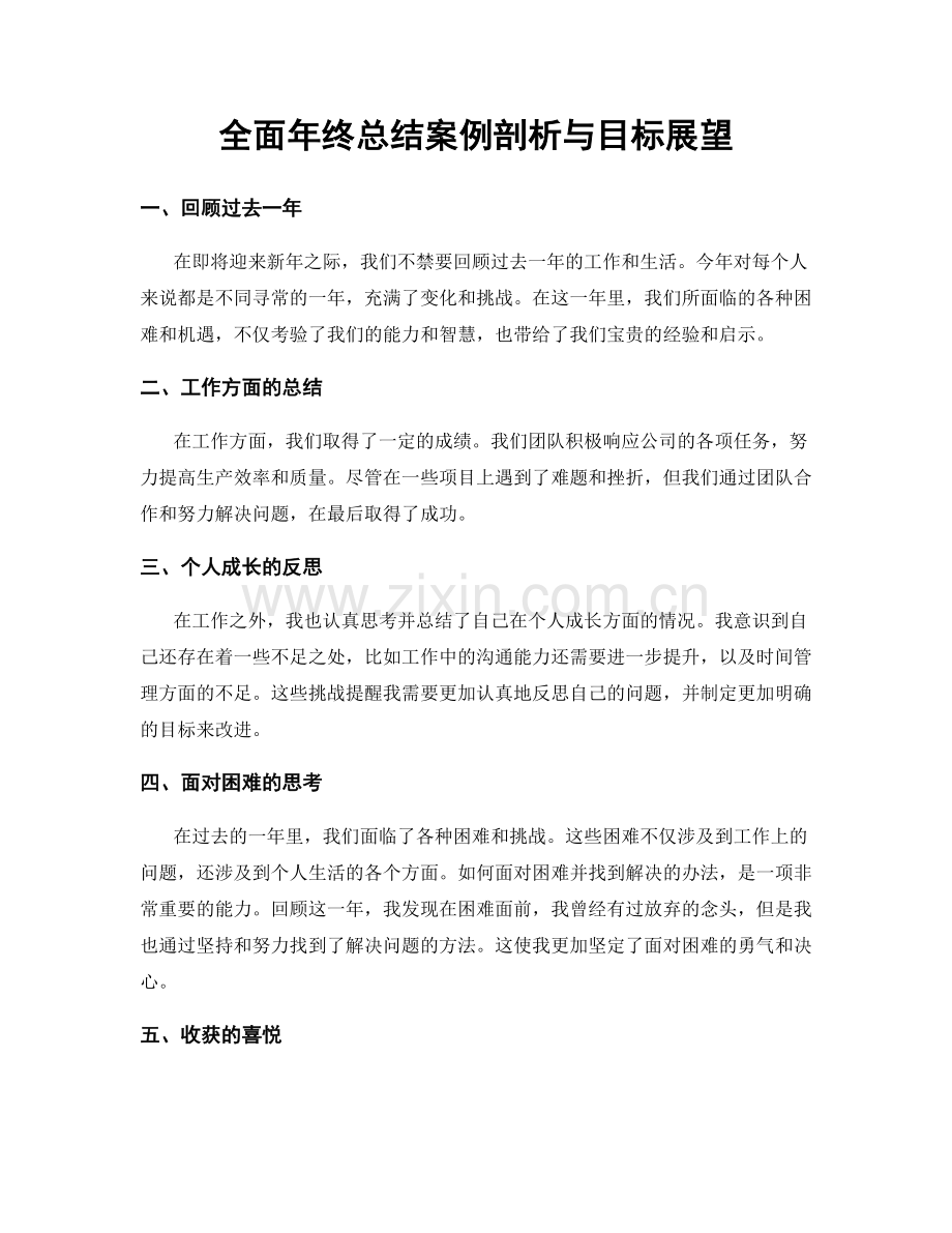 全面年终总结案例剖析与目标展望.docx_第1页