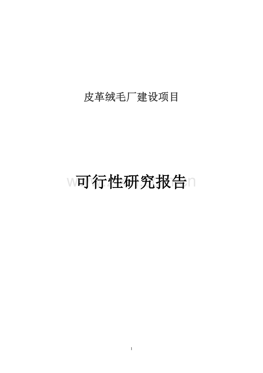 皮革绒毛厂建设项目可行性研究报告.docx_第1页