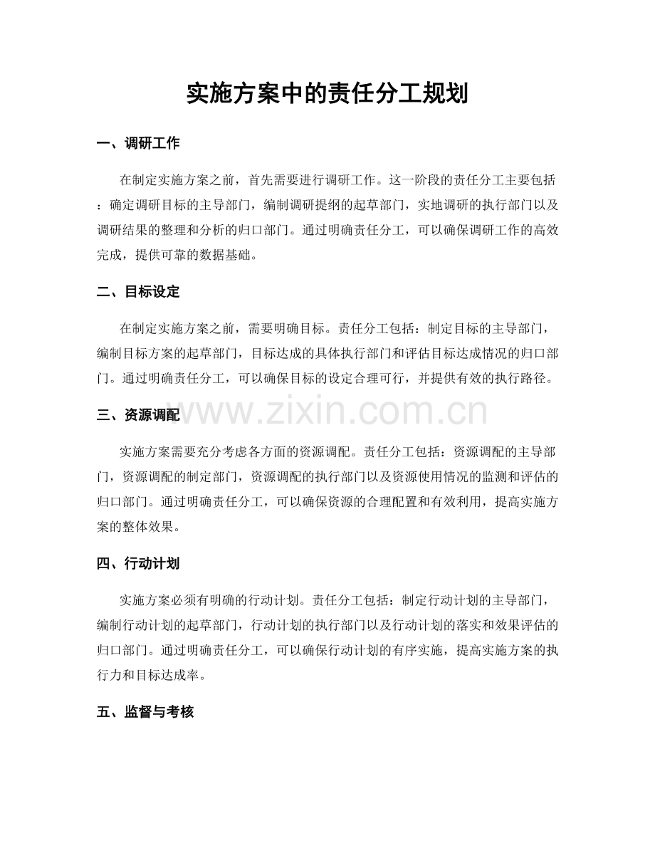 实施方案中的责任分工规划.docx_第1页