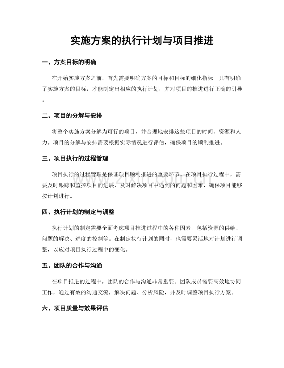 实施方案的执行计划与项目推进.docx_第1页