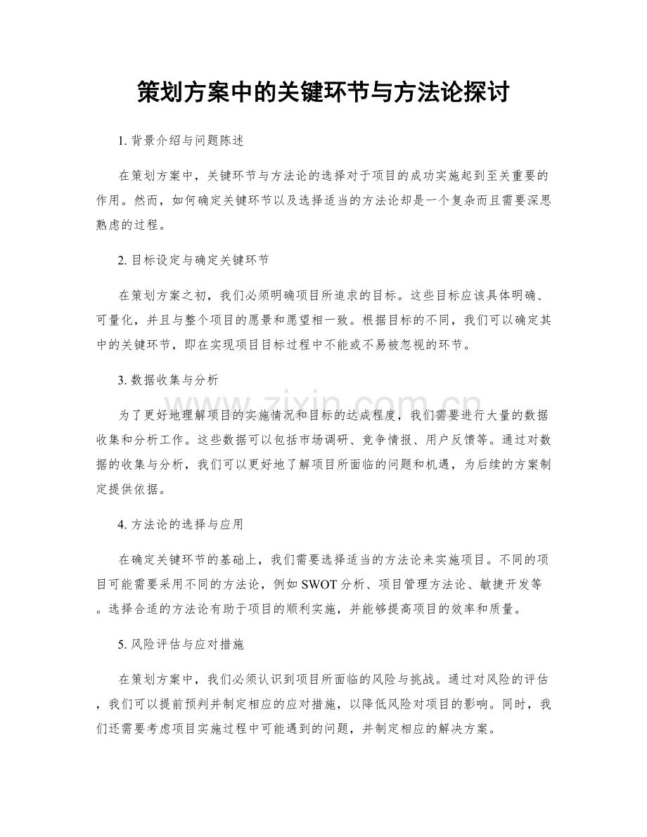 策划方案中的关键环节与方法论探讨.docx_第1页