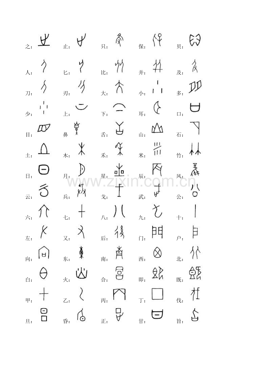 常见字甲骨文字体.docx_第1页