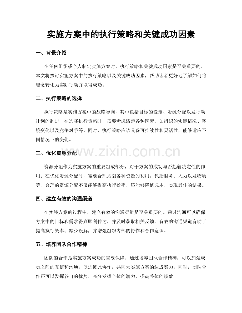 实施方案中的执行策略和关键成功因素.docx_第1页