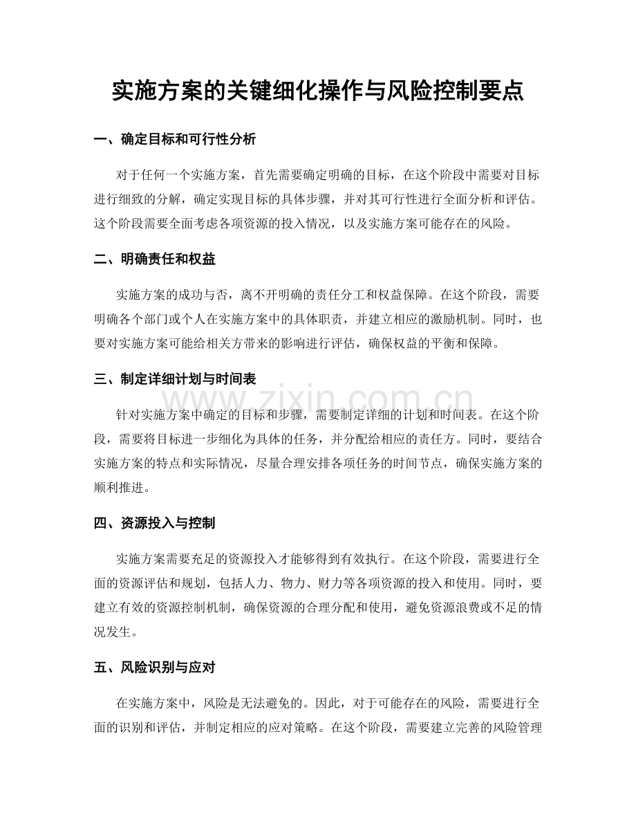 实施方案的关键细化操作与风险控制要点.docx_第1页