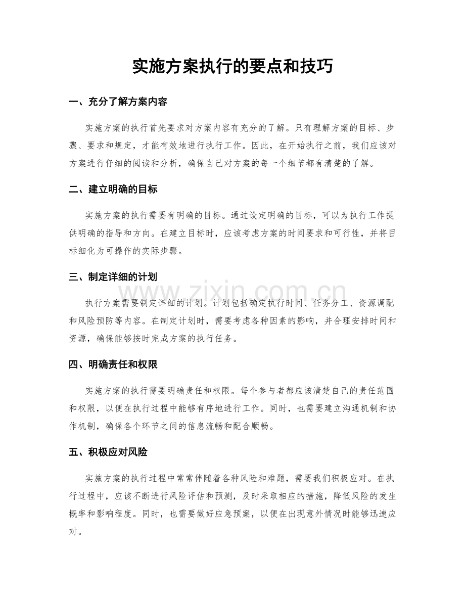 实施方案执行的要点和技巧.docx_第1页