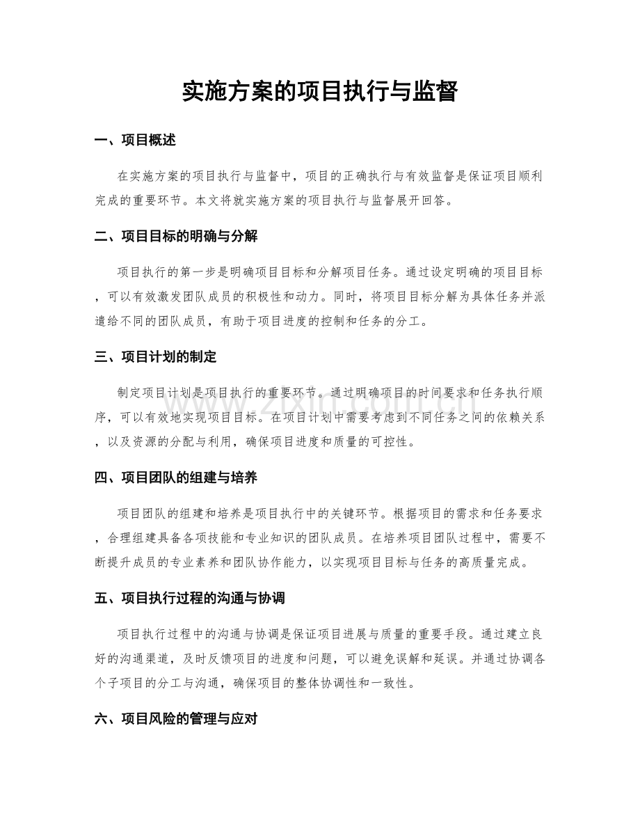 实施方案的项目执行与监督.docx_第1页