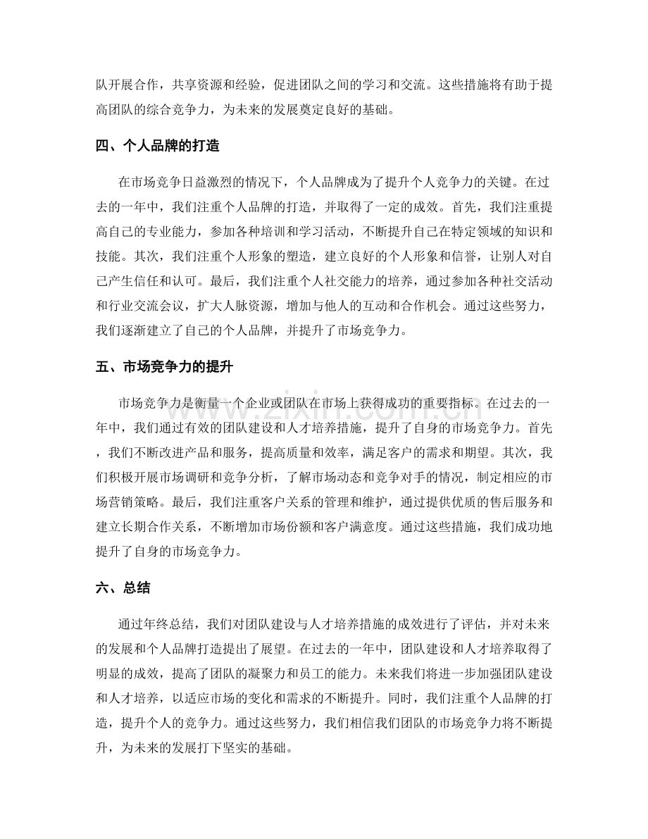 年终总结的团队建设与人才培养措施落实的成效评估与未来发展展望与个人品牌的打造与市场竞争力的提升.docx_第2页