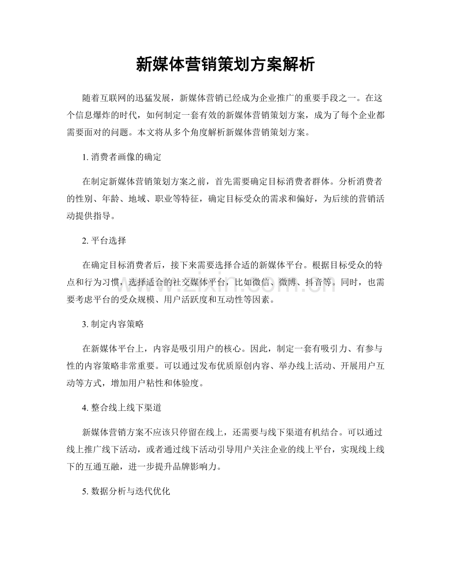 新媒体营销策划方案解析.docx_第1页