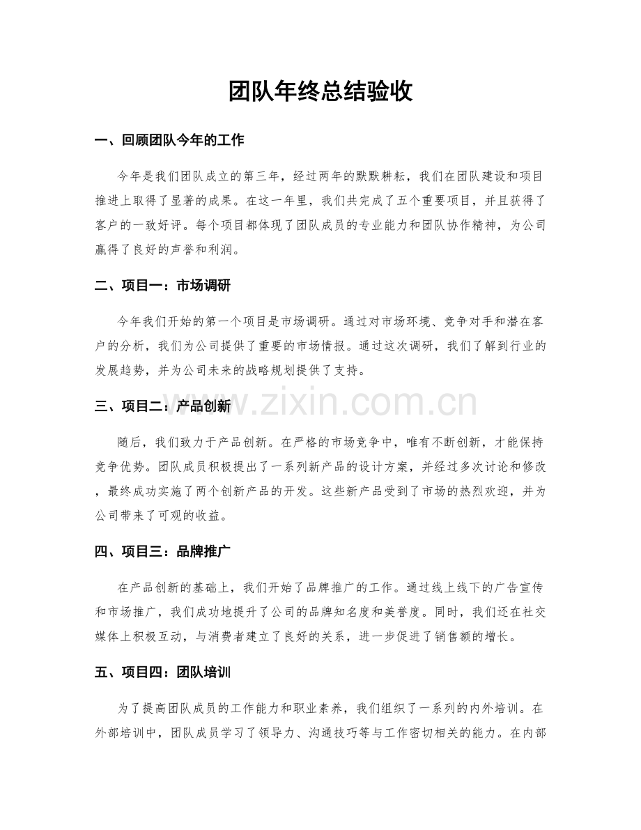 团队年终总结验收.docx_第1页