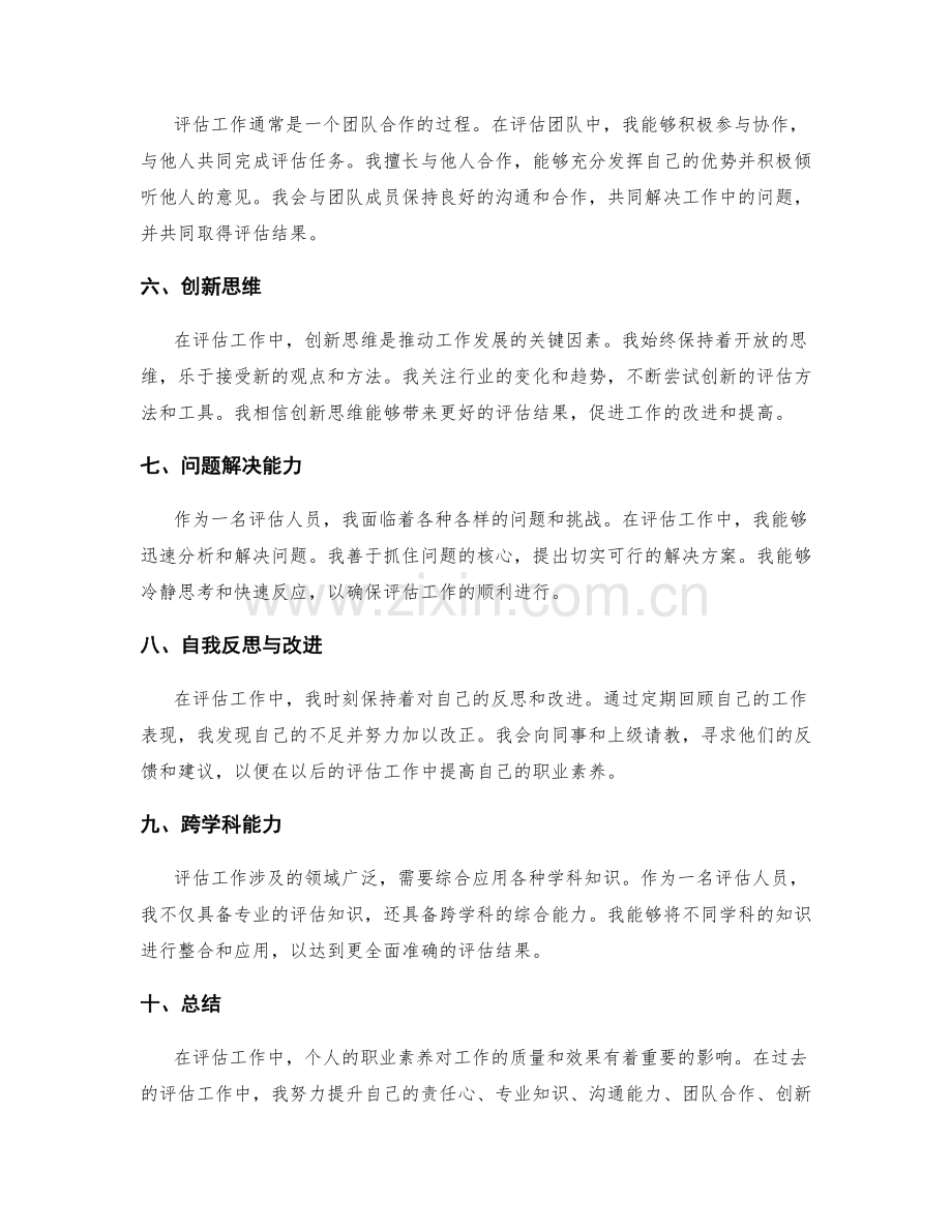 评估工作总结中的个人职业素养.docx_第2页