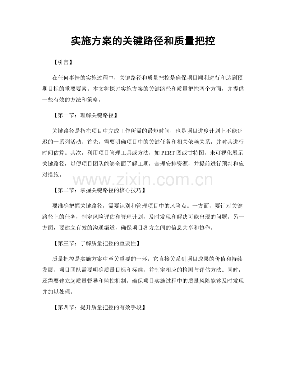 实施方案的关键路径和质量把控.docx_第1页