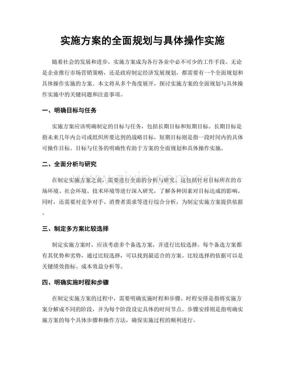 实施方案的全面规划与具体操作实施.docx_第1页