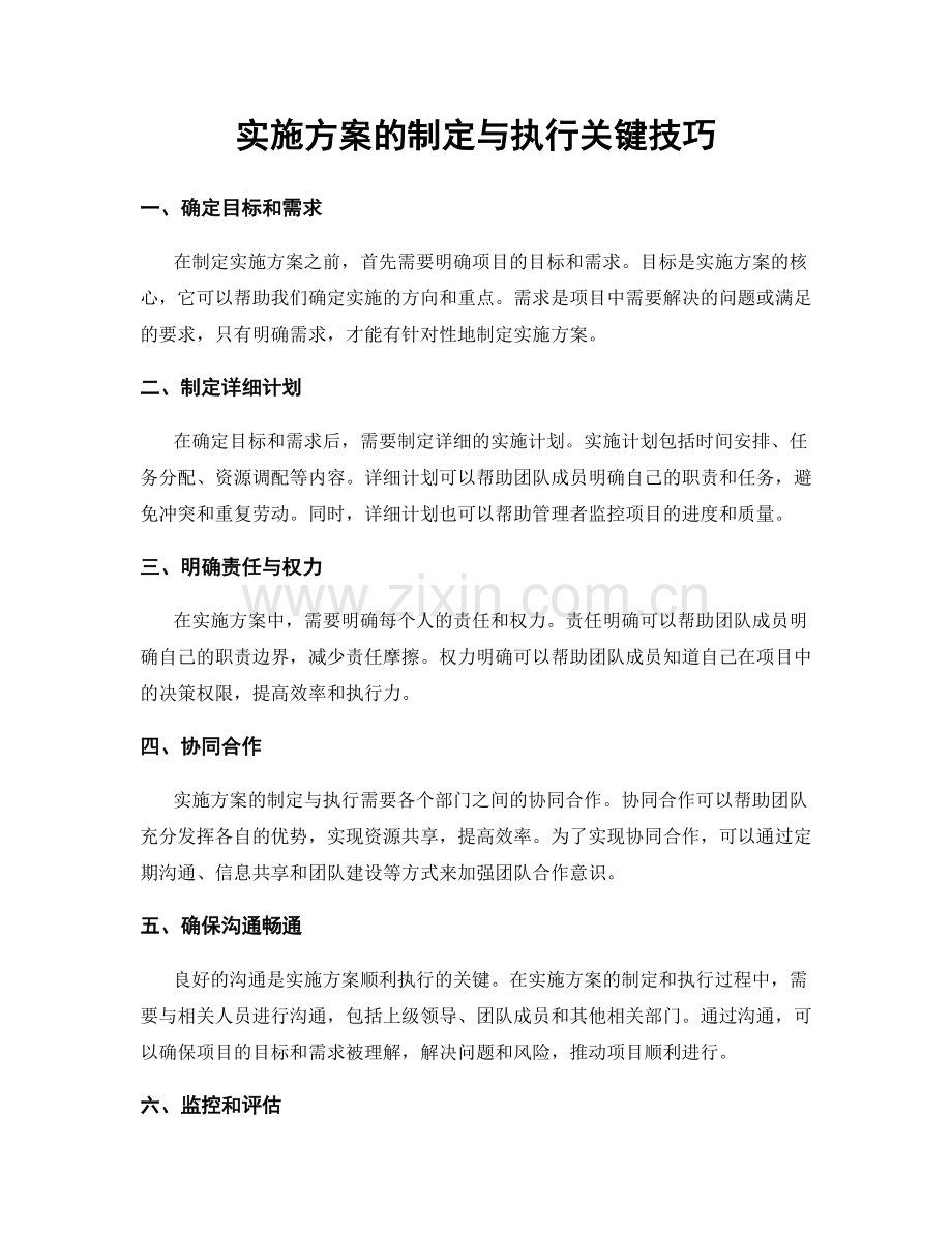 实施方案的制定与执行关键技巧.docx_第1页