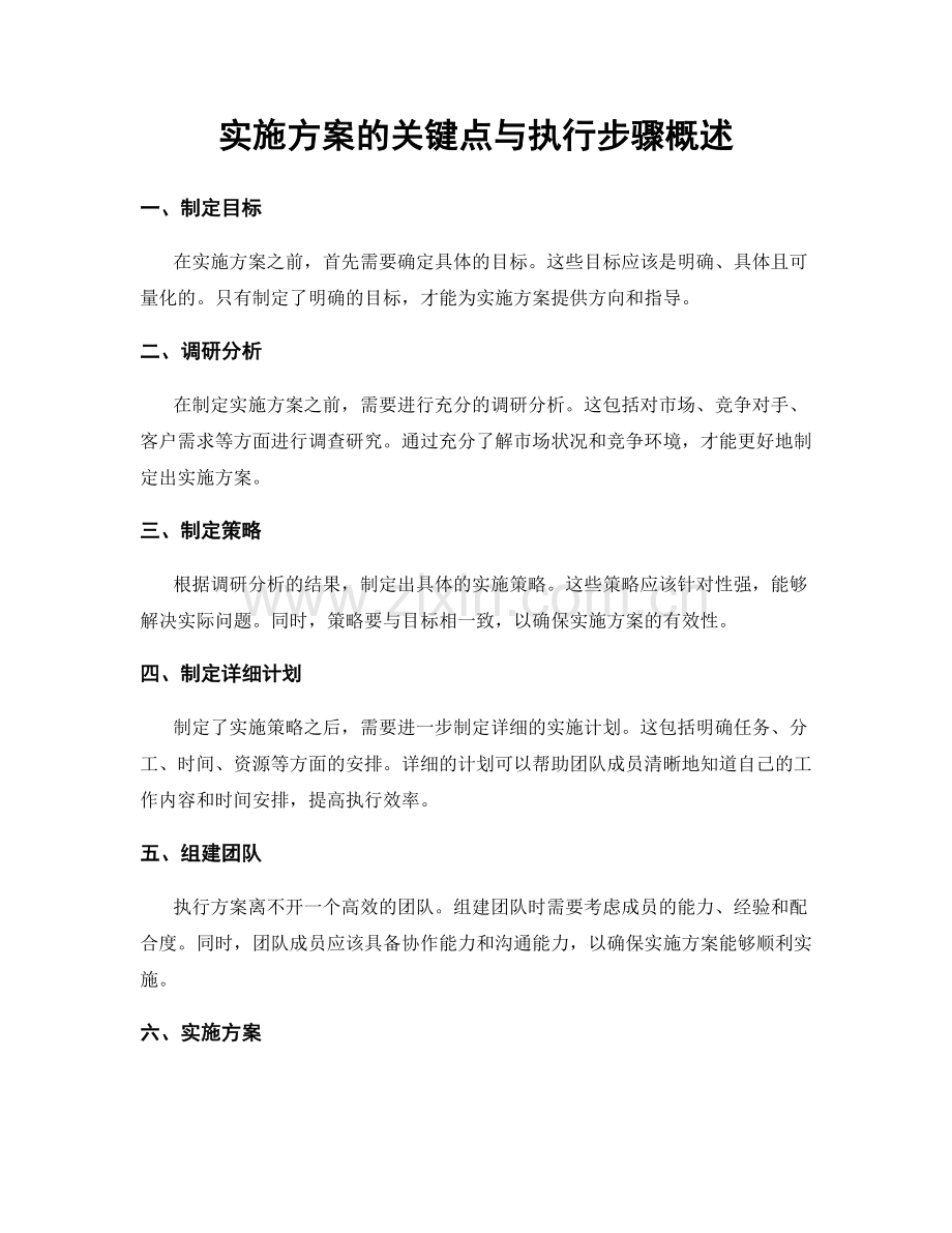 实施方案的关键点与执行步骤概述.docx_第1页