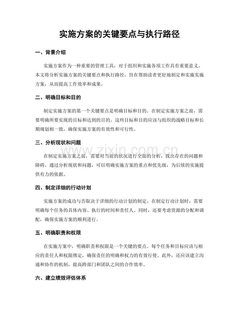 实施方案的关键要点与执行路径.docx_第1页