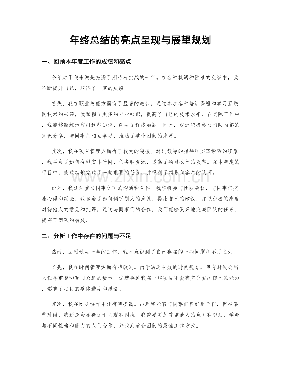 年终总结的亮点呈现与展望规划.docx_第1页