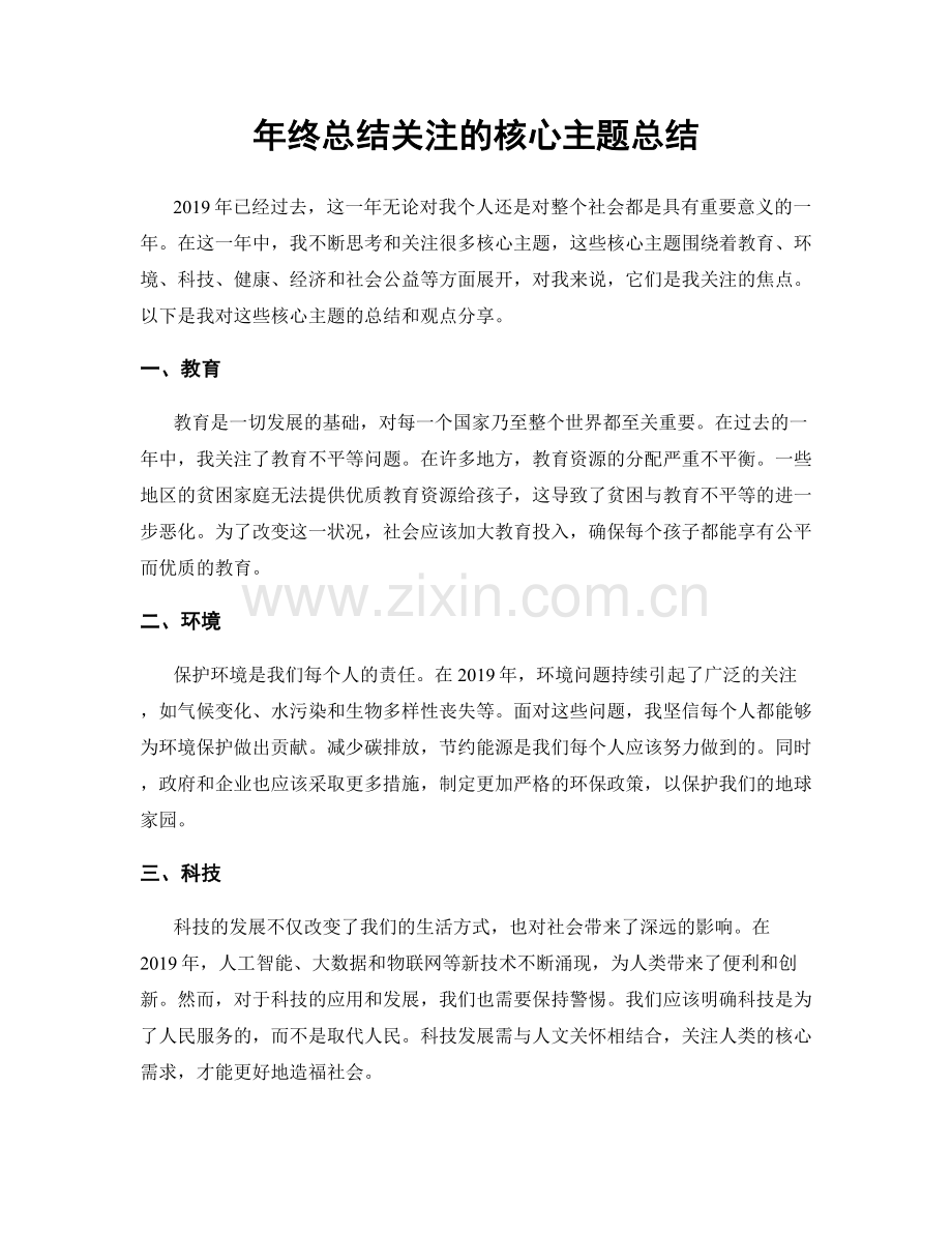 年终总结关注的核心主题总结.docx_第1页