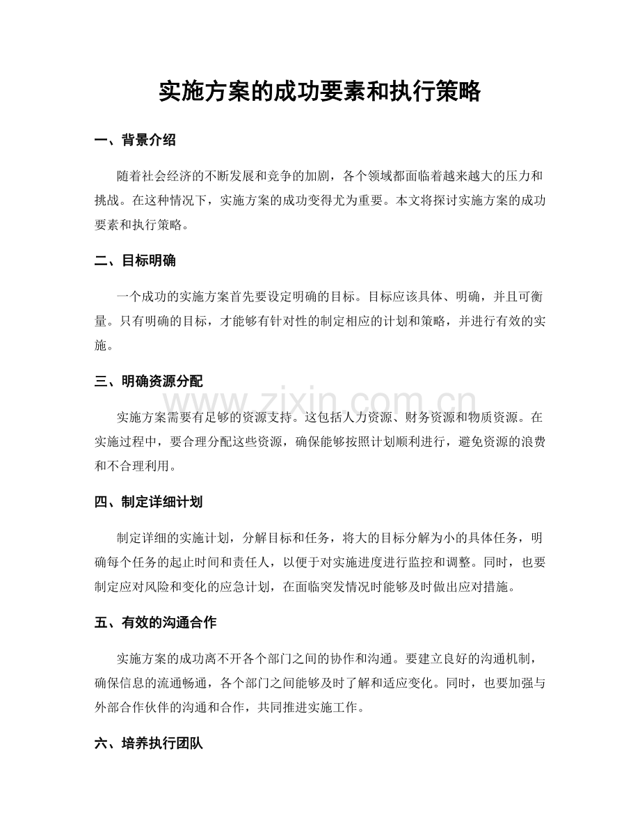 实施方案的成功要素和执行策略.docx_第1页