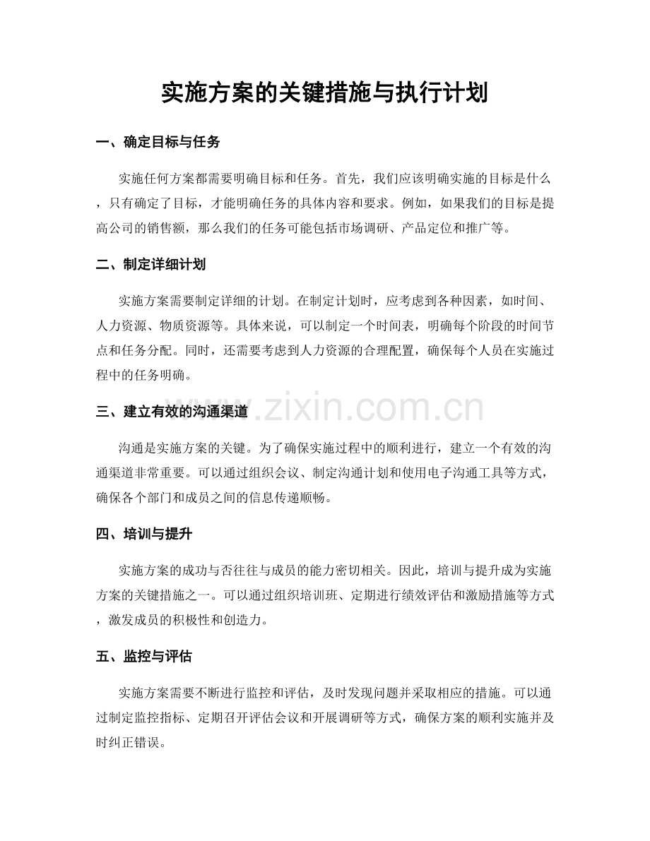 实施方案的关键措施与执行计划.docx_第1页