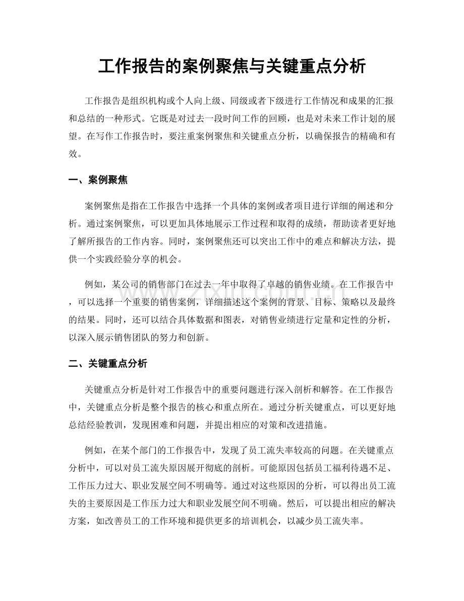 工作报告的案例聚焦与关键重点分析.docx_第1页