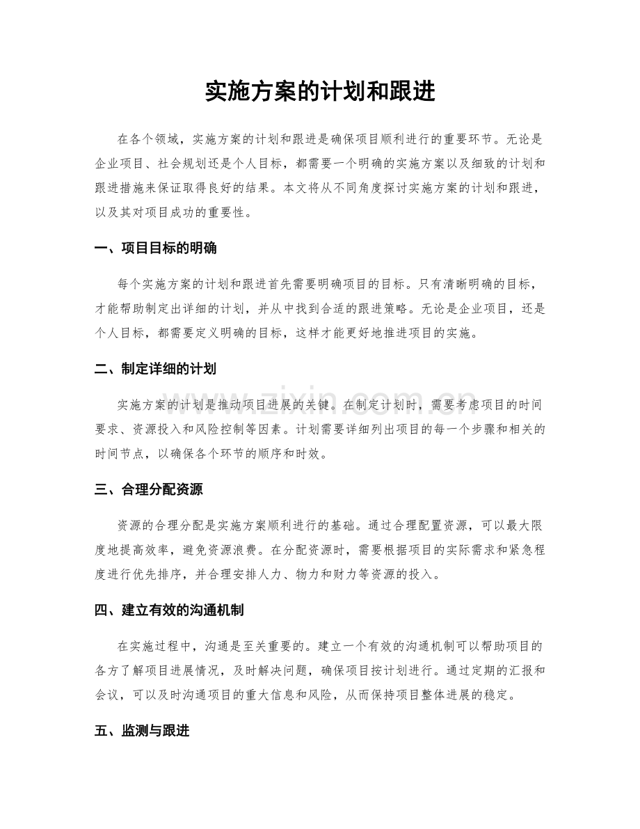 实施方案的计划和跟进.docx_第1页