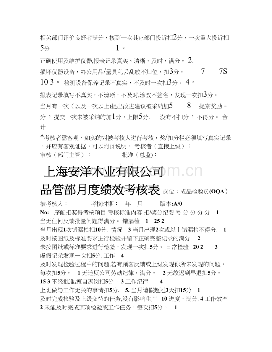 品质部一线检验员考核表可直接引用.doc_第3页