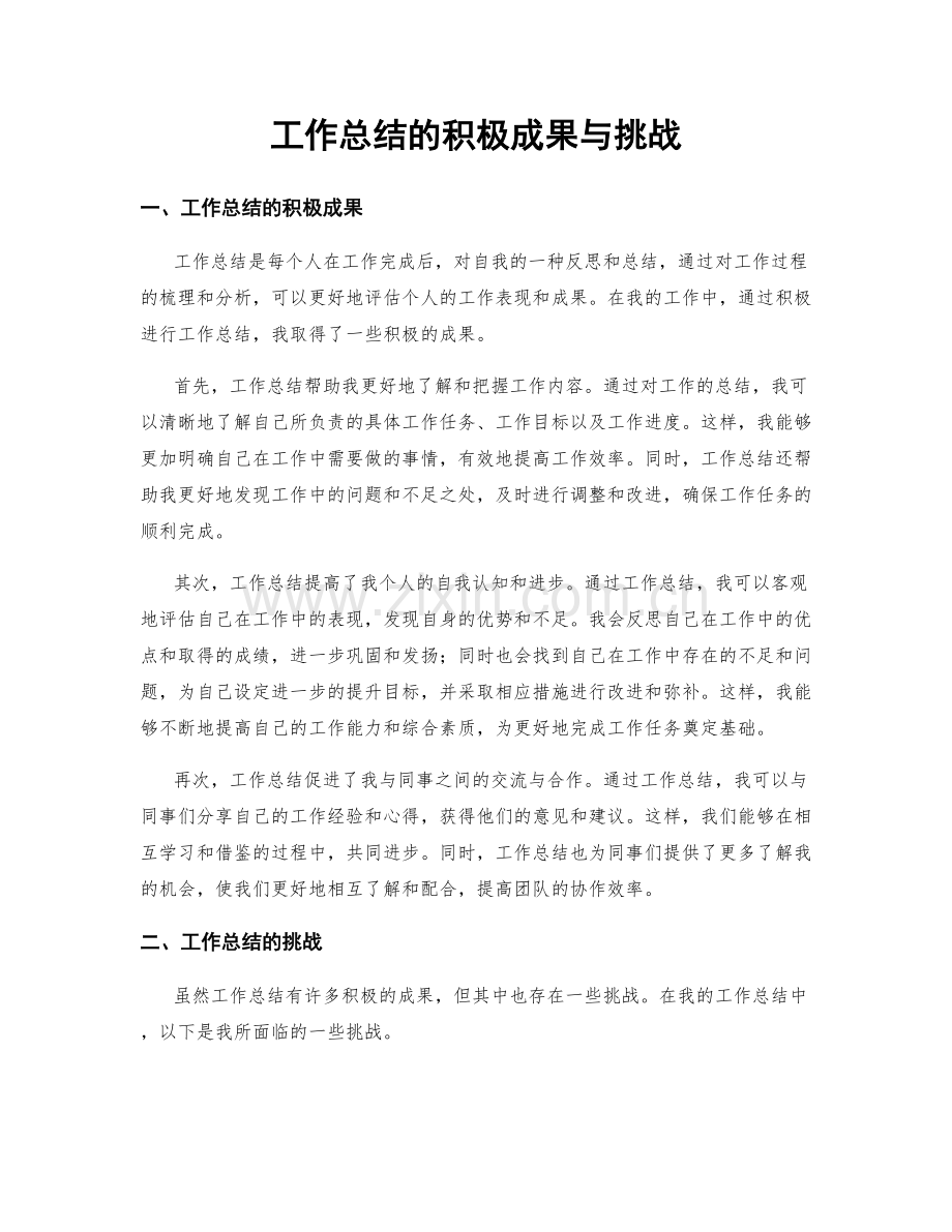 工作总结的积极成果与挑战.docx_第1页