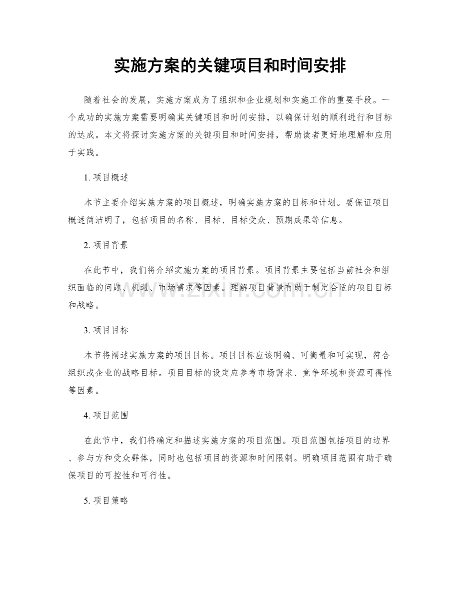 实施方案的关键项目和时间安排.docx_第1页