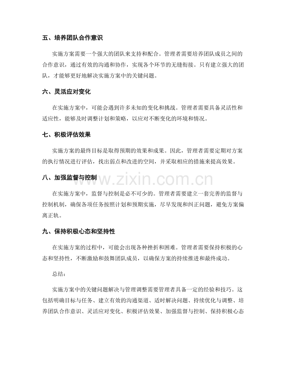 实施方案中的关键问题解决与管理调整.docx_第2页