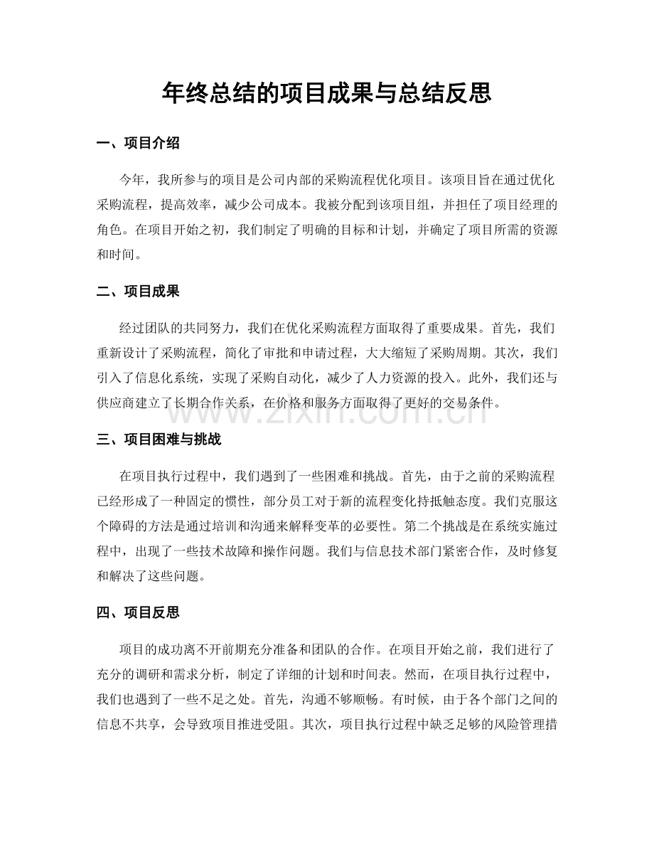 年终总结的项目成果与总结反思.docx_第1页