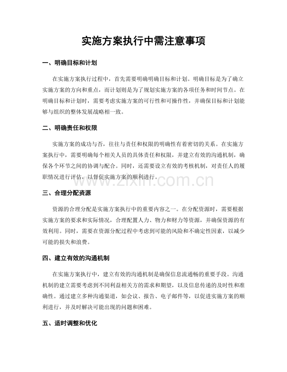 实施方案执行中需注意事项.docx_第1页