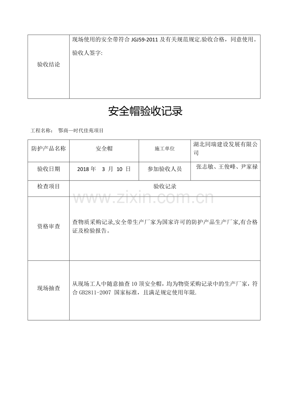 安全防护用品验收验收记录.docx_第2页