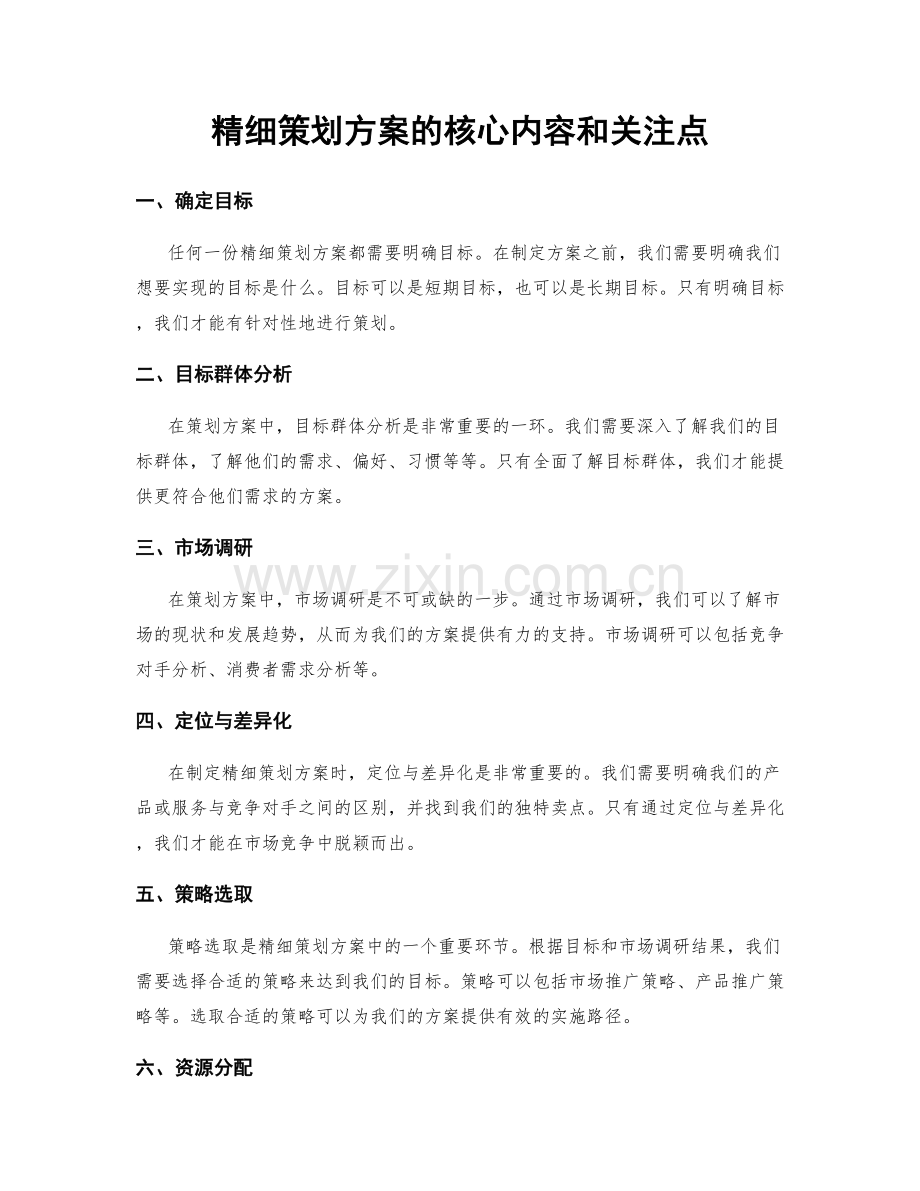 精细策划方案的核心内容和关注点.docx_第1页