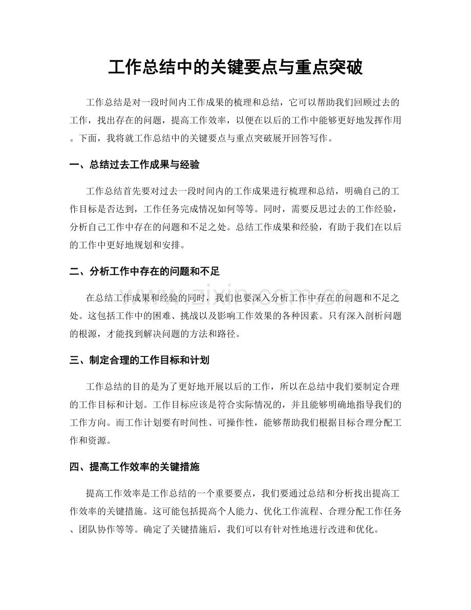 工作总结中的关键要点与重点突破.docx_第1页