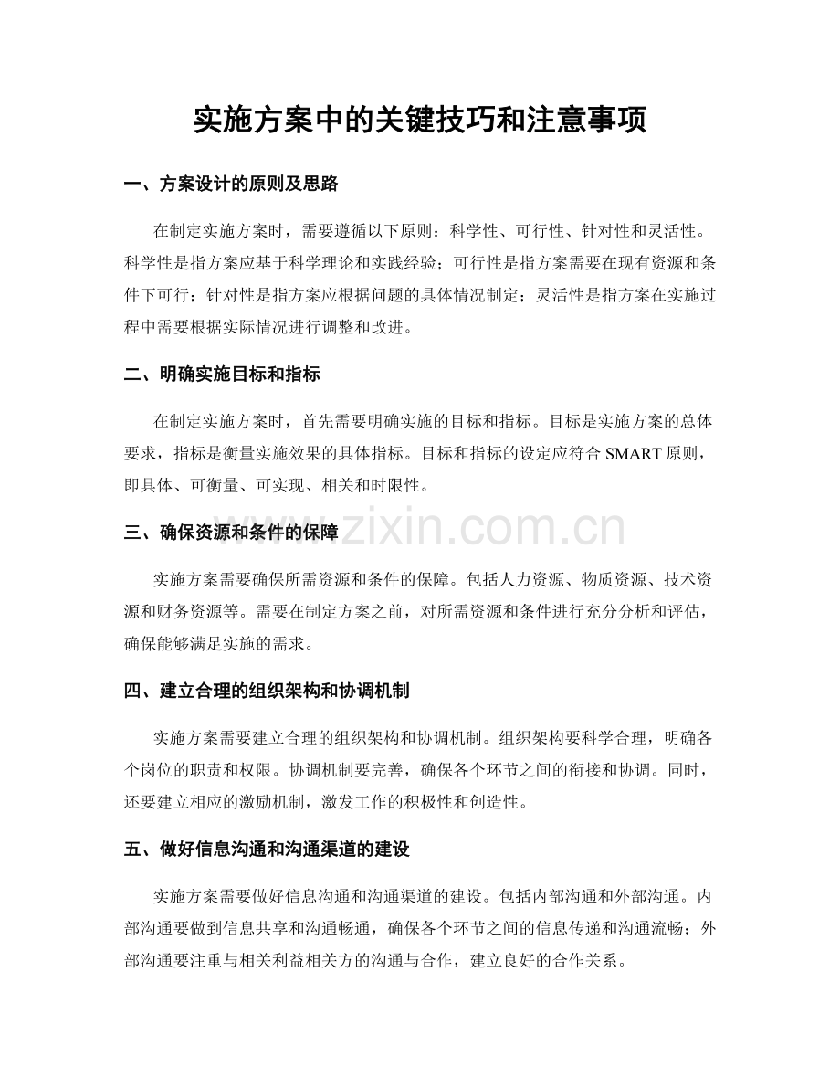 实施方案中的关键技巧和注意事项.docx_第1页