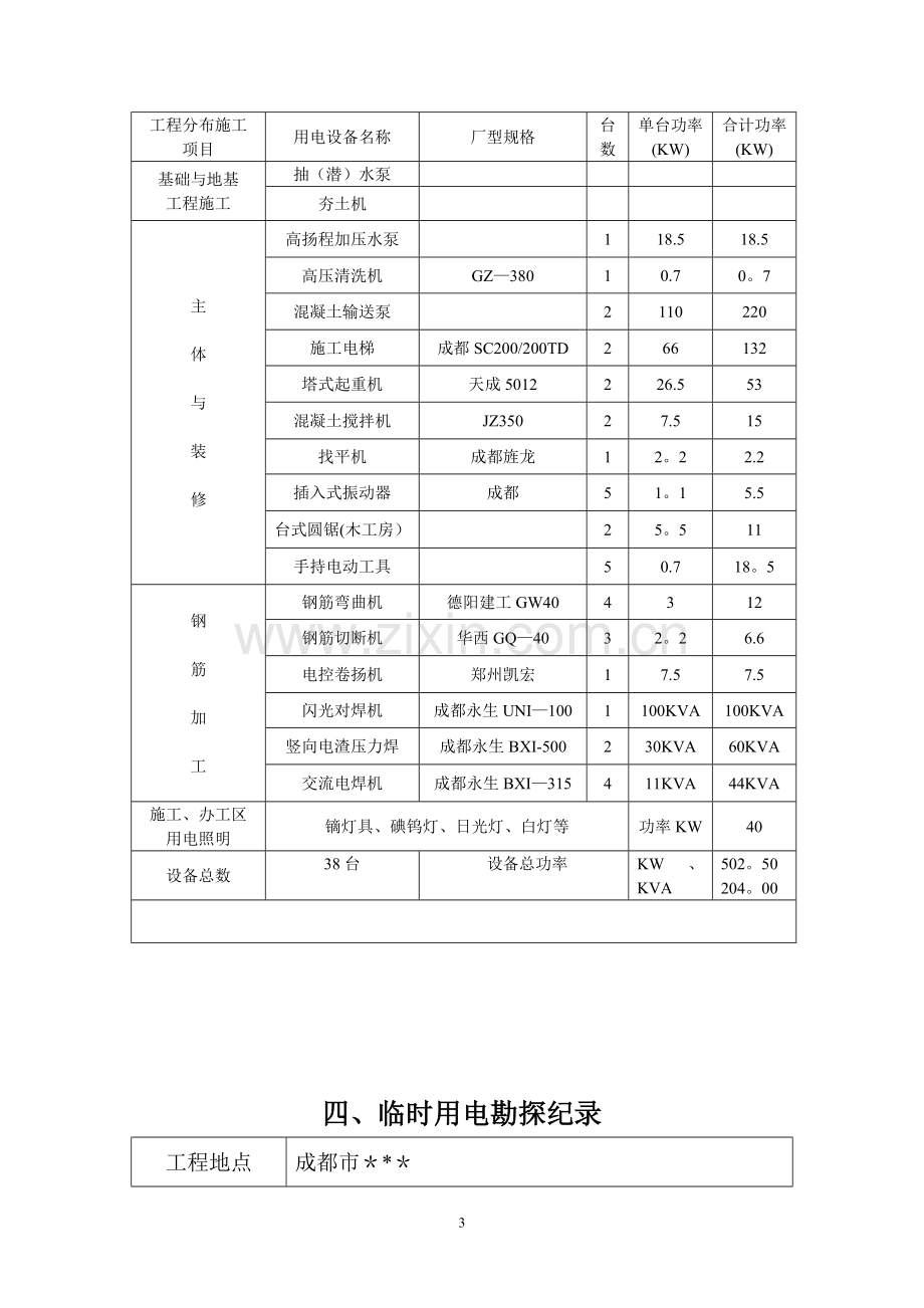 成都某住宅小区临时用电施工方案-secret试卷教案.doc_第3页