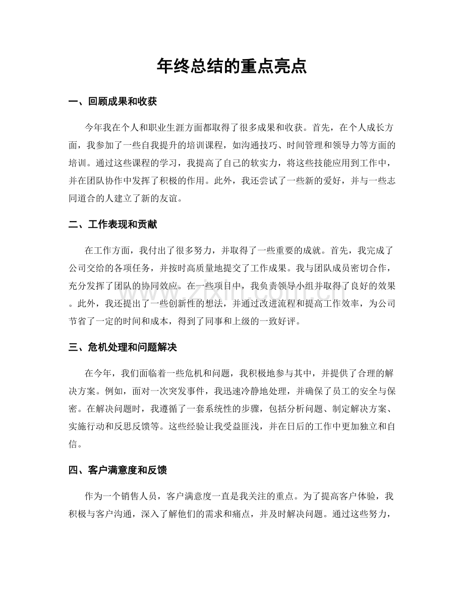 年终总结的重点亮点.docx_第1页