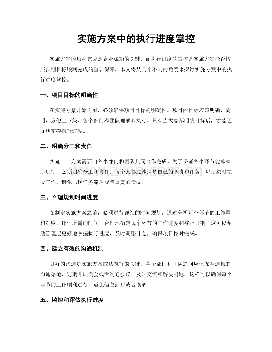 实施方案中的执行进度掌控.docx_第1页