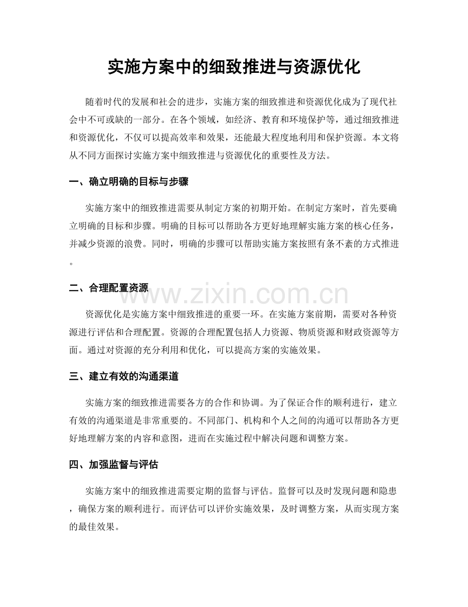 实施方案中的细致推进与资源优化.docx_第1页