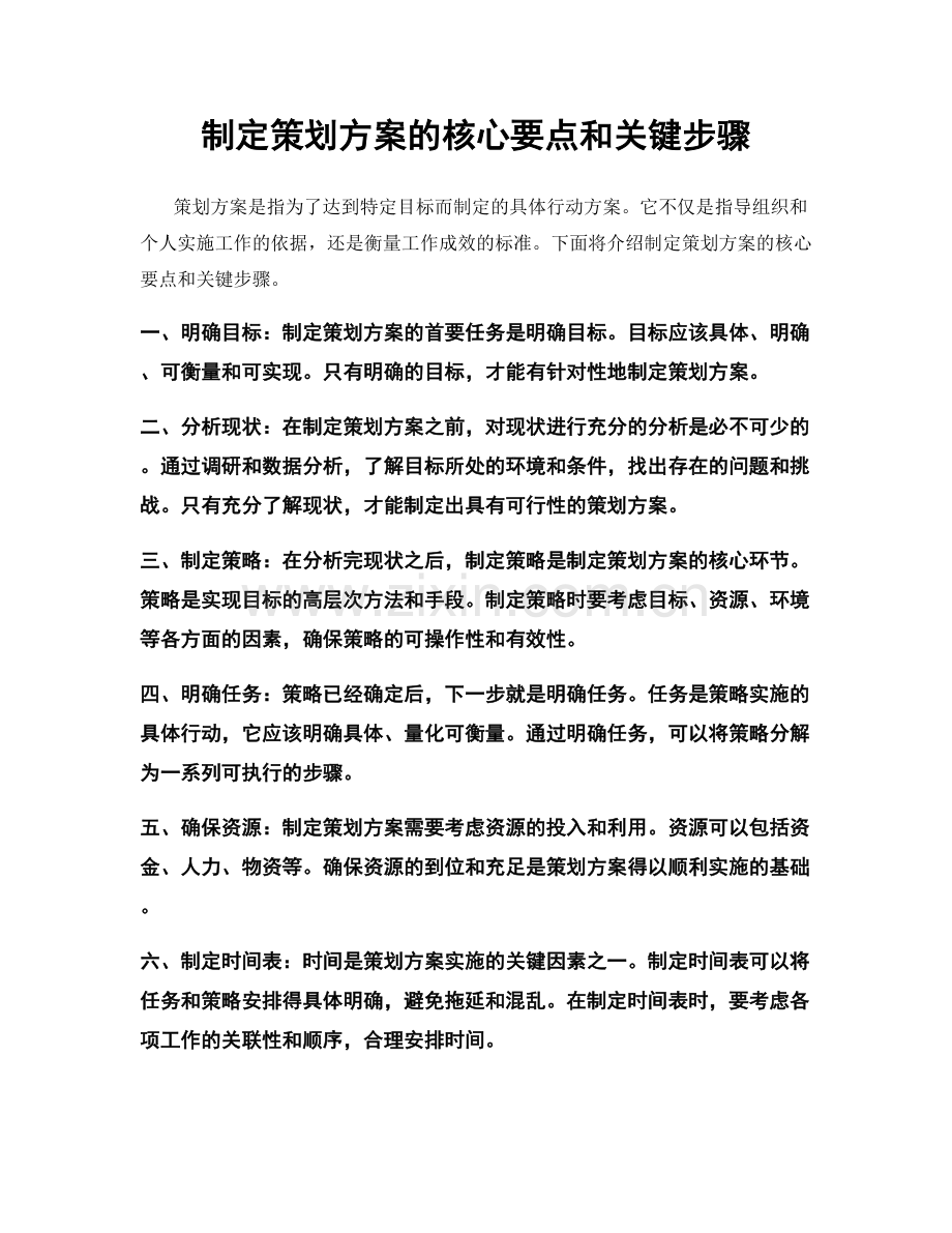 制定策划方案的核心要点和关键步骤.docx_第1页