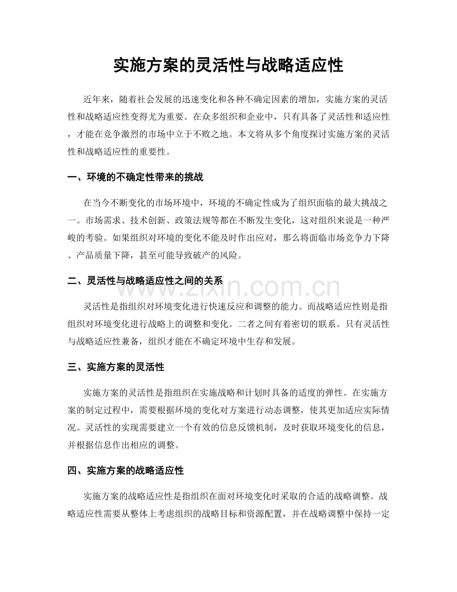 实施方案的灵活性与战略适应性.docx_第1页