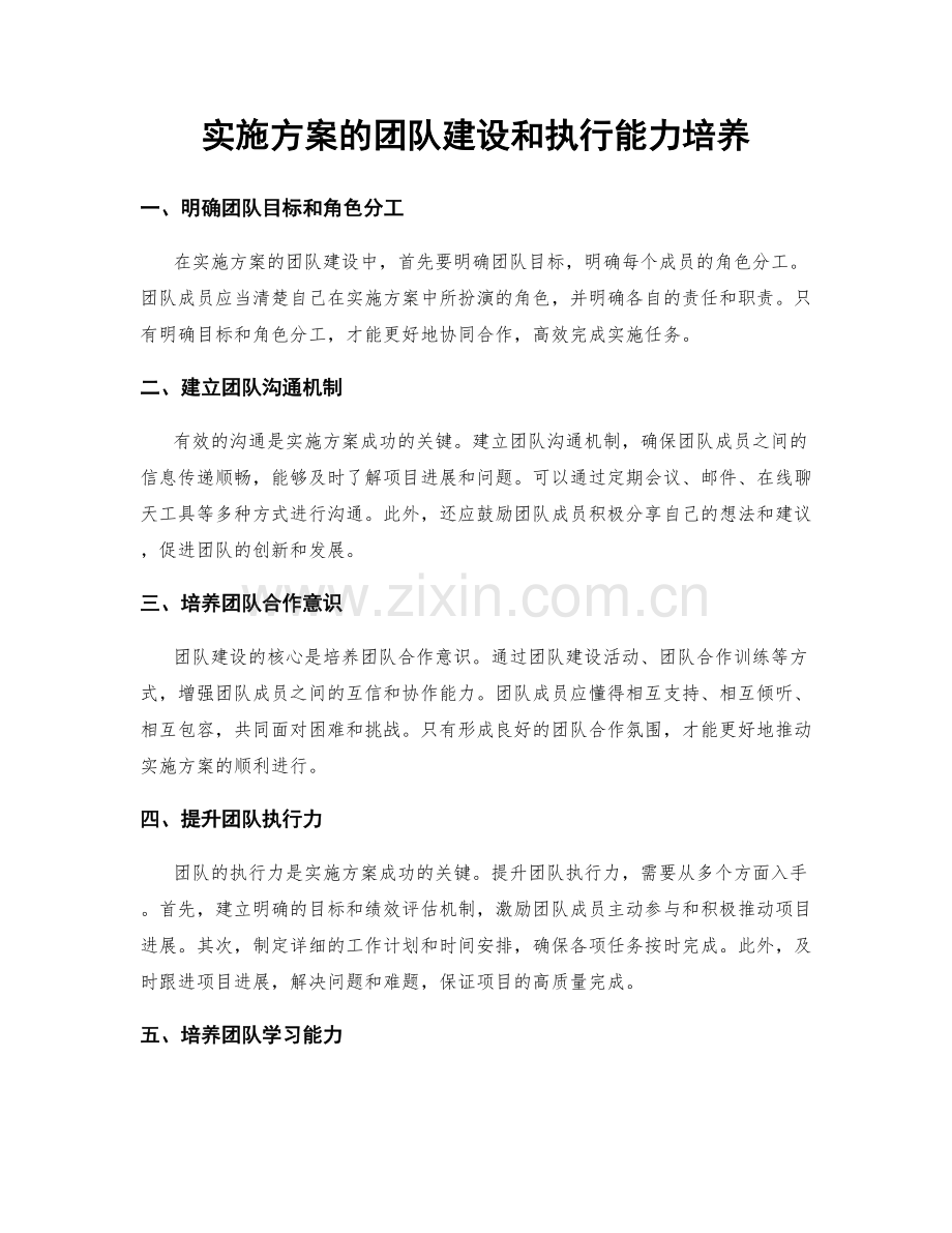 实施方案的团队建设和执行能力培养.docx_第1页