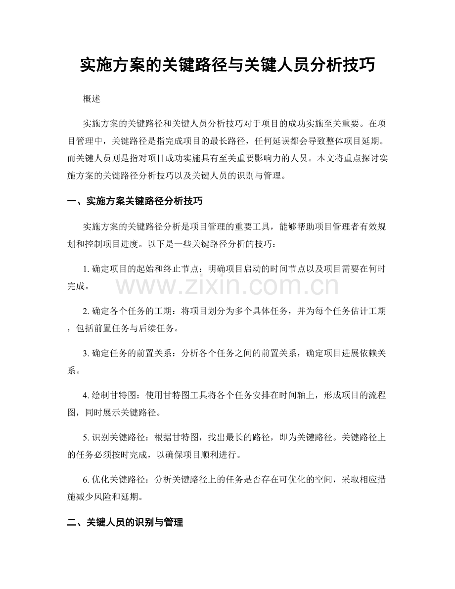 实施方案的关键路径与关键人员分析技巧.docx_第1页