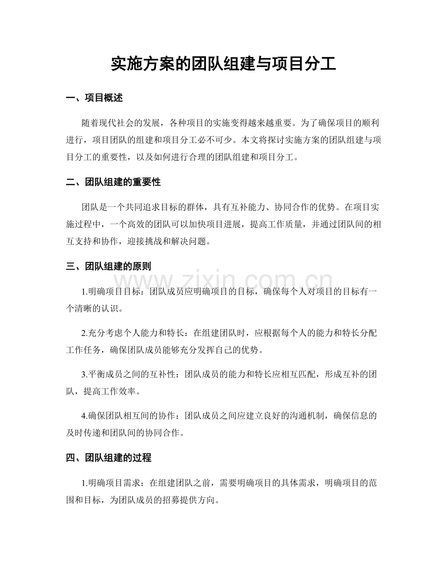 实施方案的团队组建与项目分工.docx_第1页