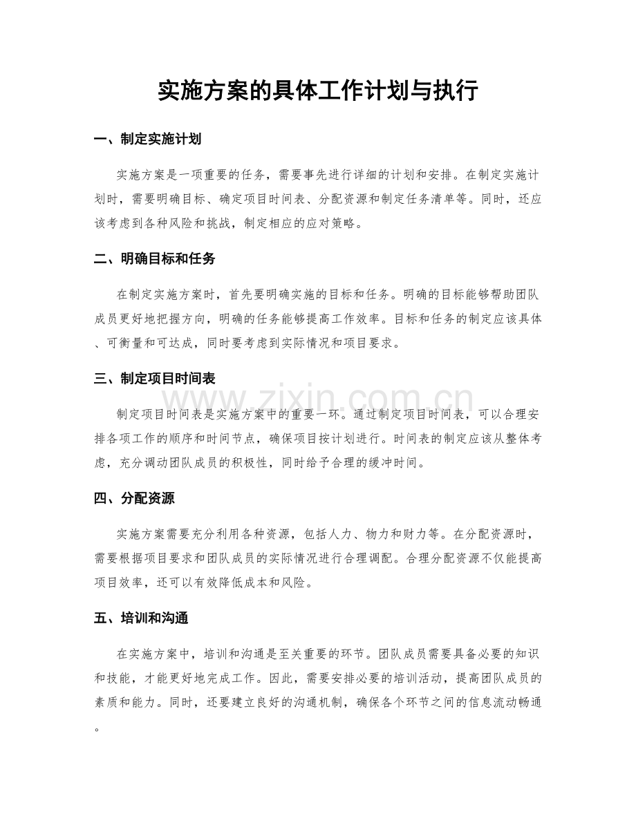 实施方案的具体工作计划与执行.docx_第1页