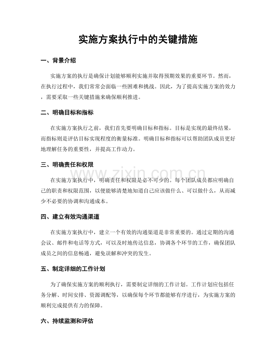 实施方案执行中的关键措施.docx_第1页